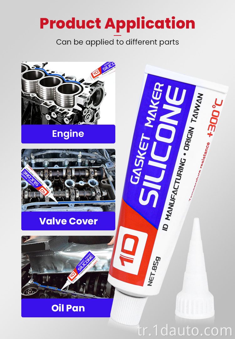 Motor için mavi yüksek sıcaklık silikon sızdırmazlık macunu Blue High Temperature Silicone Sealant for Engine